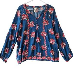 Matilda Jane Women's Navy Long Sleeve Size Large Cottage Boho Feminine